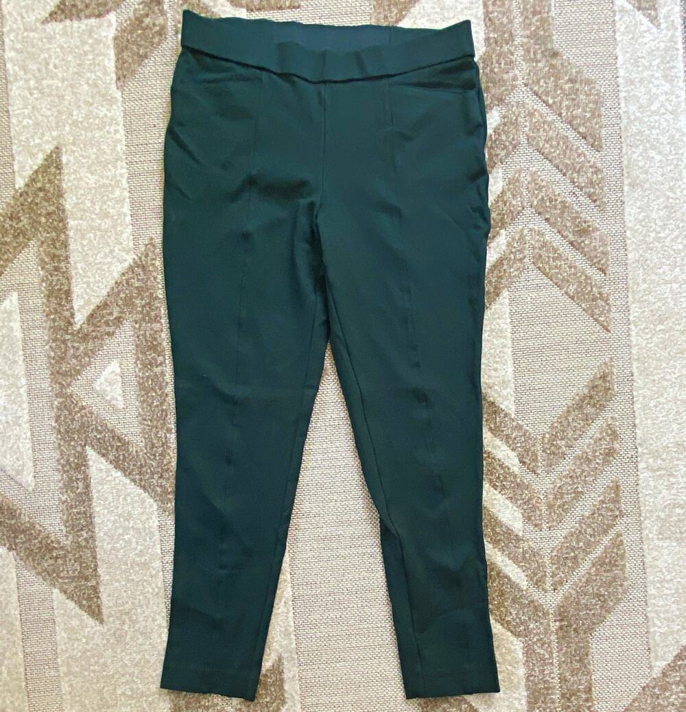 Anne Klein Women's Green Ponte Pull-On Skinny Pants Stretch Zip Pocket M